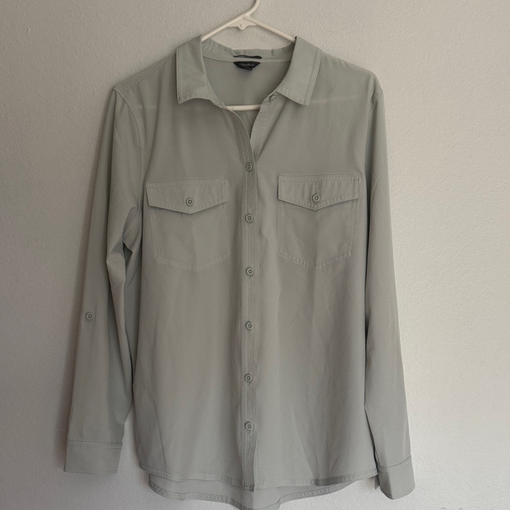 Eddie Bauer Light Sage Classic Fit Button Shirt